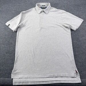 Polo Golf Ralph Lauren Mens Gray Stretch Lisle Pima Cotton Polo Shirt Size M